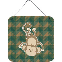"Caroline's Treasures Monkey Metal Print, 6"" x 6"", Multicolor"
