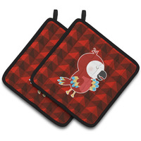 "Caroline's Treasures BB7024PTHD Parrot Pair of Pot Holders, 7.5 x 7.5"", Multicolor"