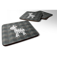 "Caroline's Treasures BB7026FC Zebra Foam Coaster Set of 4, 3.5"", Multicolor"