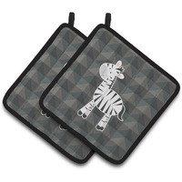"Caroline's Treasures BB7026PTHD Zebra Pair of Pot Holders, 7.5 x 7.5"", Multicolor"
