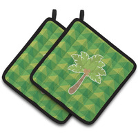 "Caroline's Treasures BB7027PTHD Palm Tree Pair of Pot Holders, 7.5 x 7.5"", Multicolor"