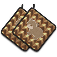 "Caroline's Treasures BB7030PTHD Bear Pair of Pot Holders, 7.5 x 7.5"", Multicolor"