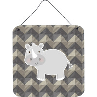 "Caroline's Treasures Rhinoceros Metal Print, 6"" x 6"", Multicolor"