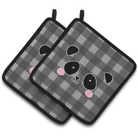 "Caroline's Treasures BB7036PTHD Panda Bear Face Pair of Pot Holders, 7.5 x 7.5"", Multicolor"