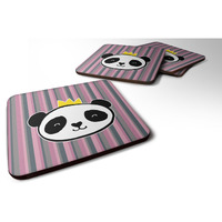 "Caroline's Treasures Panda Bear Queen Foam Coaster Set of 4, 3.5, Multicolor"