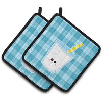 "Caroline's Treasures BB7047PTHD Milk Face Pair of Pot Holders, 7.5 x 7.5"", Multicolor"