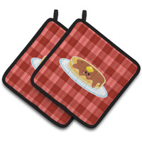 "Caroline's Treasures BB7049PTHD Pancake Face Pair of Pot Holders, 7.5 x 7.5"", Multicolor"