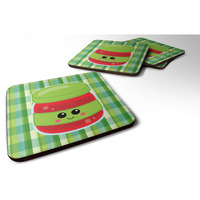 "Caroline's Treasures Jelly Jar Face Foam Coaster Set of 4, 3.5, Multicolor"