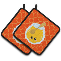 "Caroline's Treasures BB7054PTHD Honey Jar Face Pair of Pot Holders, 7.5 x 7.5"", Multicolor"