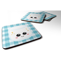 "Caroline's Treasures Marshmellow Face Foam Coaster Set of 4, 3.5, Multicolor"