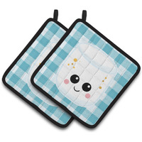 "Caroline's Treasures BB7056PTHD Marshmellow Face Pair of Pot Holders, 7.5 x 7.5"", Multicolor"