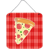 "Caroline's Treasures Slice of Pizza Metal Print, 6"" x 6"", Multicolor"