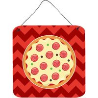 "Caroline's Treasures Large Pizza Metal Print, 6"" x 6"", Multicolor"
