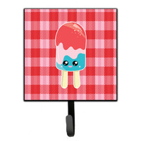 "Caroline's Treasures Ice Pop Popcicle Face Gingham Wall Hook, Small, Multicolor"