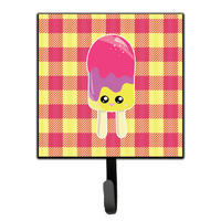 "Caroline's Treasures Ice Pop Popcicle Face Gingham Wall Hook, Small, Multicolor"