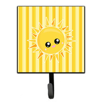 "Caroline's Treasures Sunshine Sun Face on Stripes Wall Hook, Small, Multicolor"