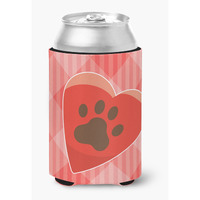 "Caroline's Treasures Puppy Pawprint Heart Can or Bottle Hugger, Can Hugger, Multicolor"