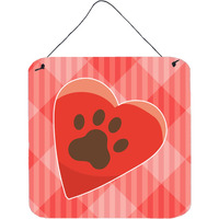 "Caroline's Treasures Puppy Pawprint Heart Metal Print, 6"" x 6"", Multicolor"