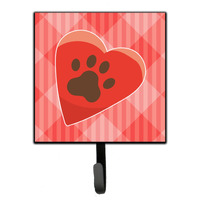 "Caroline's Treasures Puppy Pawprint Heart Wall Hook, Small, Multicolor"