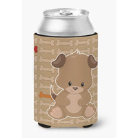 "Caroline's Treasures Puppy On Brown Bones Can or Bottle Hugger, Can Hugger, Multicolor"
