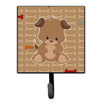 "Caroline's Treasures Puppy on Brown Bones Wall Hook, Small, Multicolor"