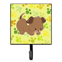 "Caroline's Treasures Puppy on Green Pawprints Wall Hook, Small, Multicolor"