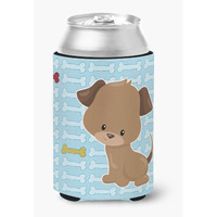 "Caroline's Treasures Puppy On Blue Bones Can or Bottle Hugger, Can Hugger, Multicolor"