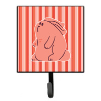 "Caroline's Treasures Rabbit on Pink Stripes Wall Hook, Small, Multicolor"