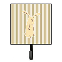 "Caroline's Treasures Rabbit on Stripes Wall Hook, Small, Multicolor"