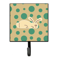 "Caroline's Treasures Rabbit on Polkadots Wall Hook, Small, Multicolor"