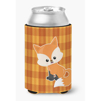 "Caroline's Treasures Baby Fox Gingham Can or Bottle Hugger, Can Hugger, Multicolor"