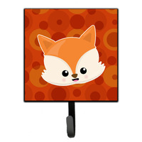 "Caroline's Treasures Baby Fox Face Polkadots Wall Hook, Small, Multicolor"