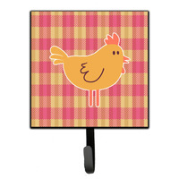 "Caroline's Treasures Chicken Hen on Gingham Wall Hook, Small, Multicolor"