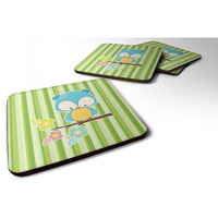 "Caroline's Treasures Bird On Branch Foam Coaster Set of 4, 3.5, Multicolor"