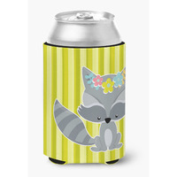 "Caroline's Treasures Raccoon with Flowers Can or Bottle Hugger, Can Hugger, Multicolor"