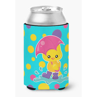 "Caroline's Treasures Duck In the Rain On Polkadots Can or Bottle Hugger, Can Hugger, Multicolor"