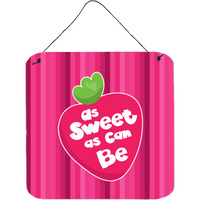 "Caroline's Treasures Stawberry As Sweet as Can Be Metal Print, 6"" x 6"", Multicolor"