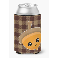 "Caroline's Treasures Fall Acorn On Gingham Can or Bottle Hugger, Can Hugger, Multicolor"