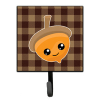 "Caroline's Treasures Fall Acorn on Gingham Wall Hook, Small, Multicolor"