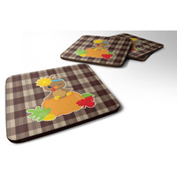 "Caroline's Treasures Thanksgiving Baby Turkey Foam Coaster Set of 4, 3.5, Multicolor"