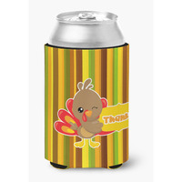 "Caroline's Treasures Thanksgiving Turkey Thanks Can or Bottle Hugger, Can Hugger, Multicolor"