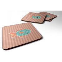 "Caroline's Treasures Fish Foam Coaster Set of 4, 3.5, Multicolor"