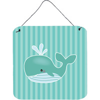 "Caroline's Treasures Whale Metal Print, 6"" x 6"", Multicolor"
