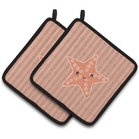 "Caroline's Treasures BB7126PTHD Starfish Pair of Pot Holders, 7.5 x 7.5"", Multicolor"