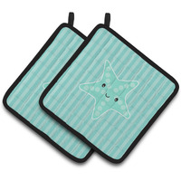"Caroline's Treasures BB7127PTHD Starfish Pair of Pot Holders, 7.5 x 7.5"", Multicolor"