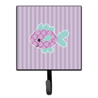 "Caroline's Treasures Purple Fish Wall Hook, Small, Multicolor"
