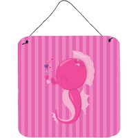 "Caroline's Treasures Pink Seahorse Metal Print, 6"" x 6"", Multicolor"