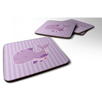 "Caroline's Treasures Purple Dolphin Foam Coaster Set of 4, 3.5, Multicolor"