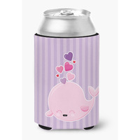 "Caroline's Treasures Pink Whale Can or Bottle Hugger, Can Hugger, Multicolor"