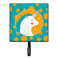 "Caroline's Treasures Unicorn Orange Polkadots Wall Hook, Small, Multicolor"